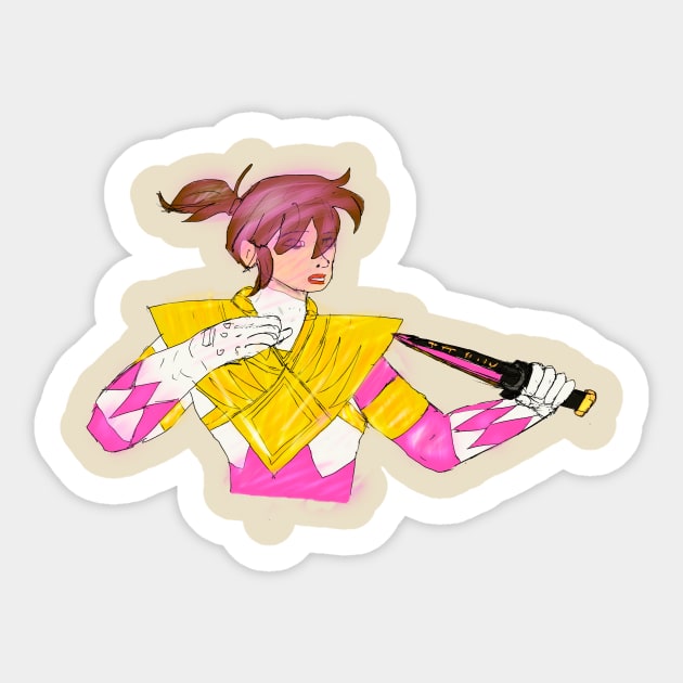 Pink Ranger Dragon Shield Sticker by mattmall